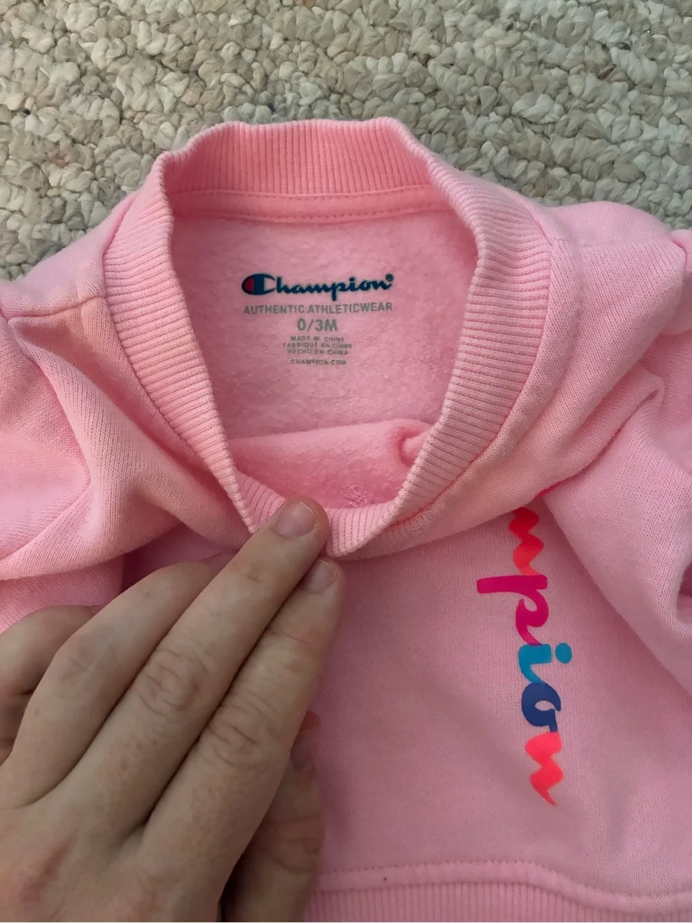 Champion Pink Infant two Piece Sweat Set with Logo
